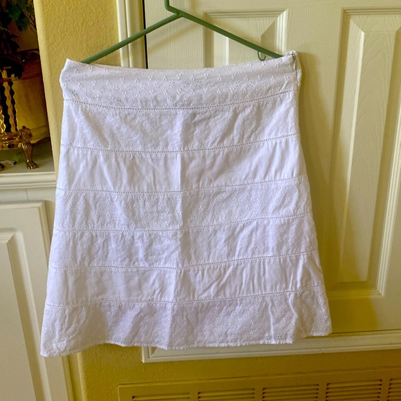 Linen blend eyelet skirt size 8 - Picture 1 of 6